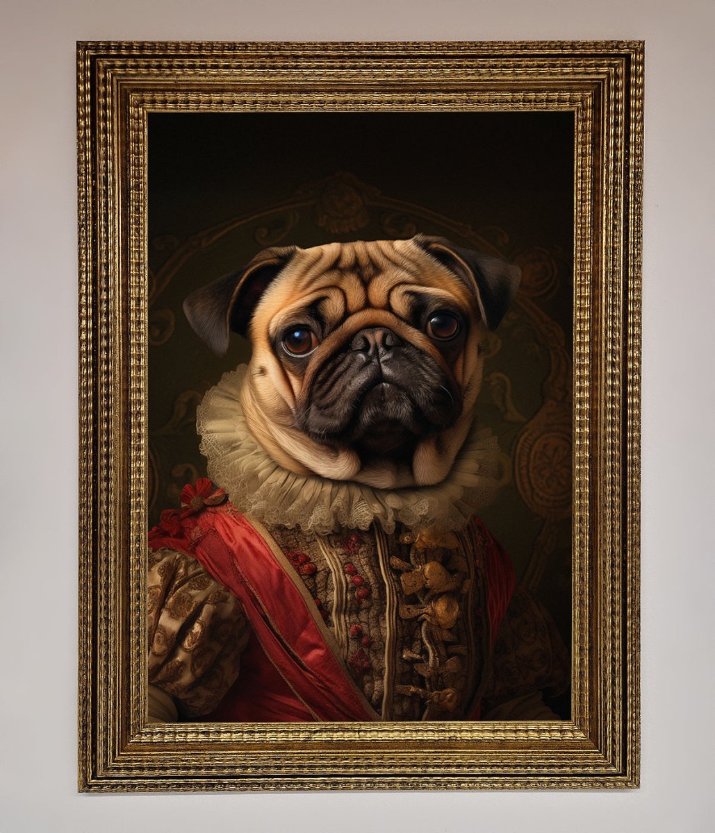 Renaissance Pugs Framed Poster - Zestio
