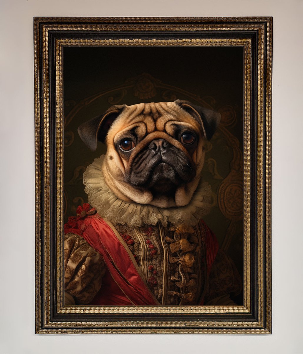 Renaissance Pugs Framed Poster - Zestio