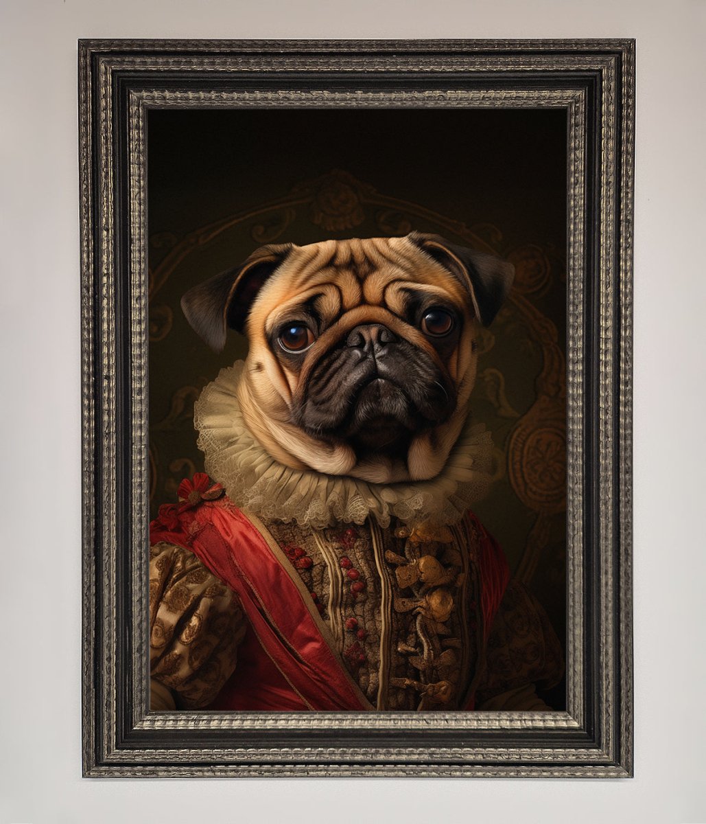 Renaissance Pugs Framed Poster - Zestio