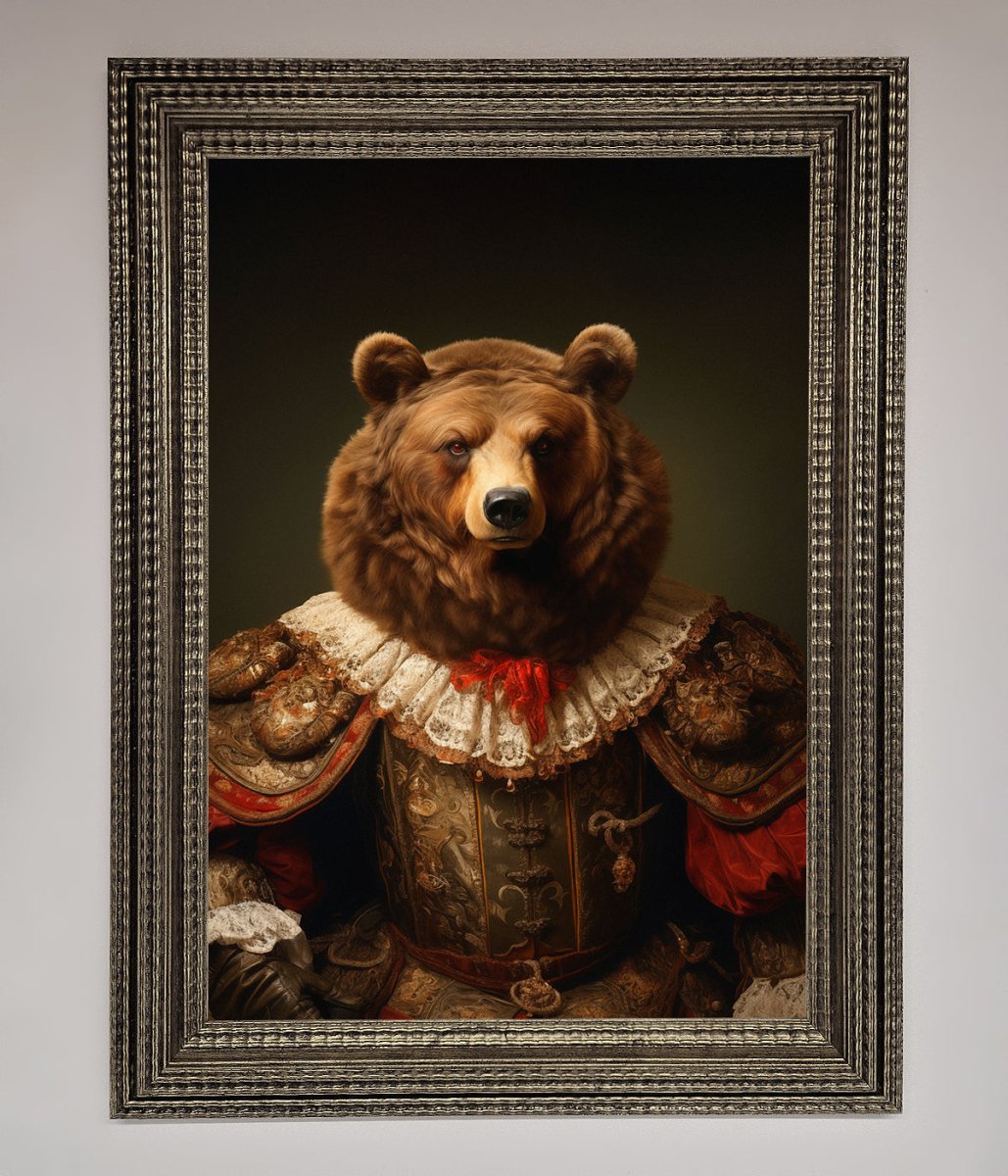 Rennaissance Bear Framed Poster - Zestio