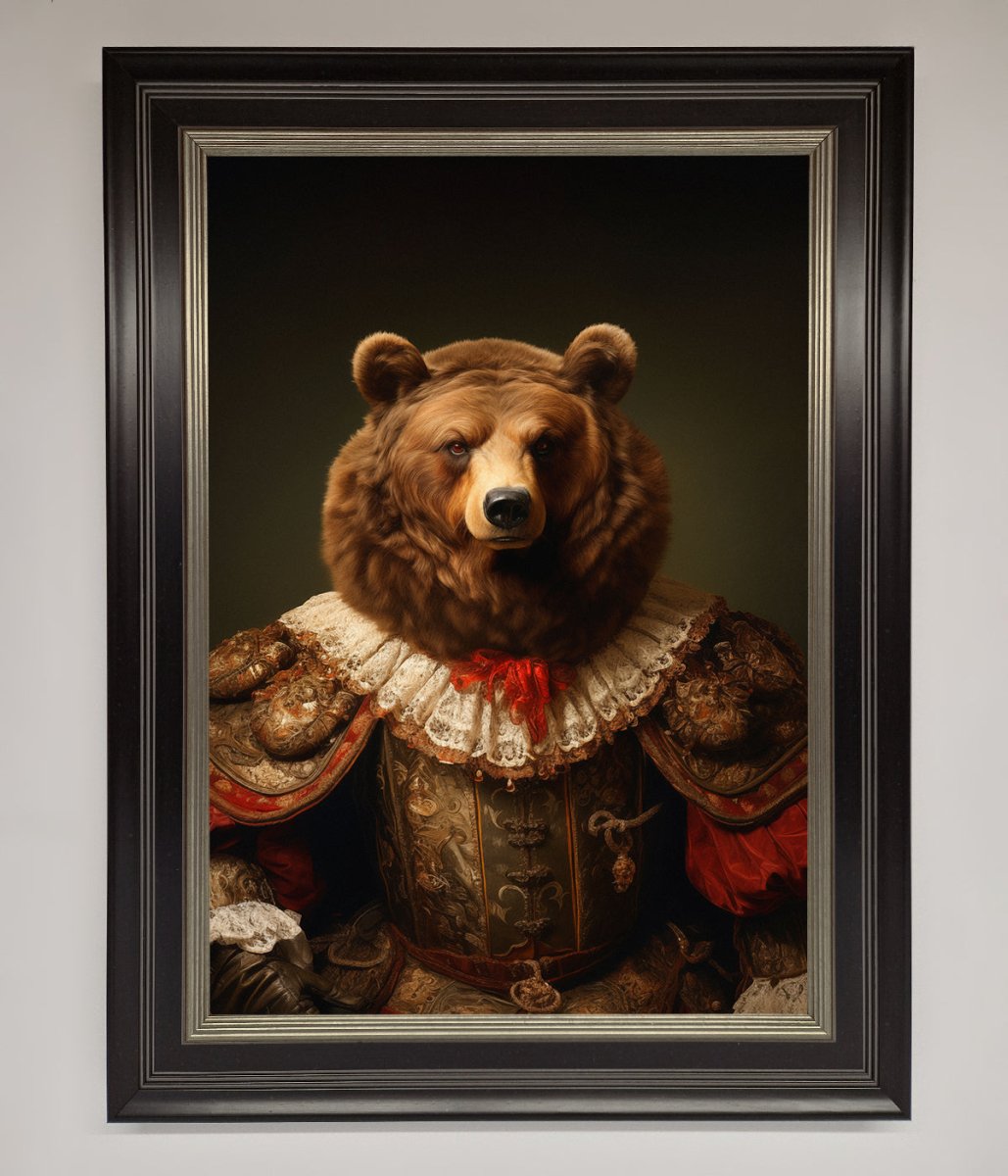 Rennaissance Bear Framed Poster - Zestio