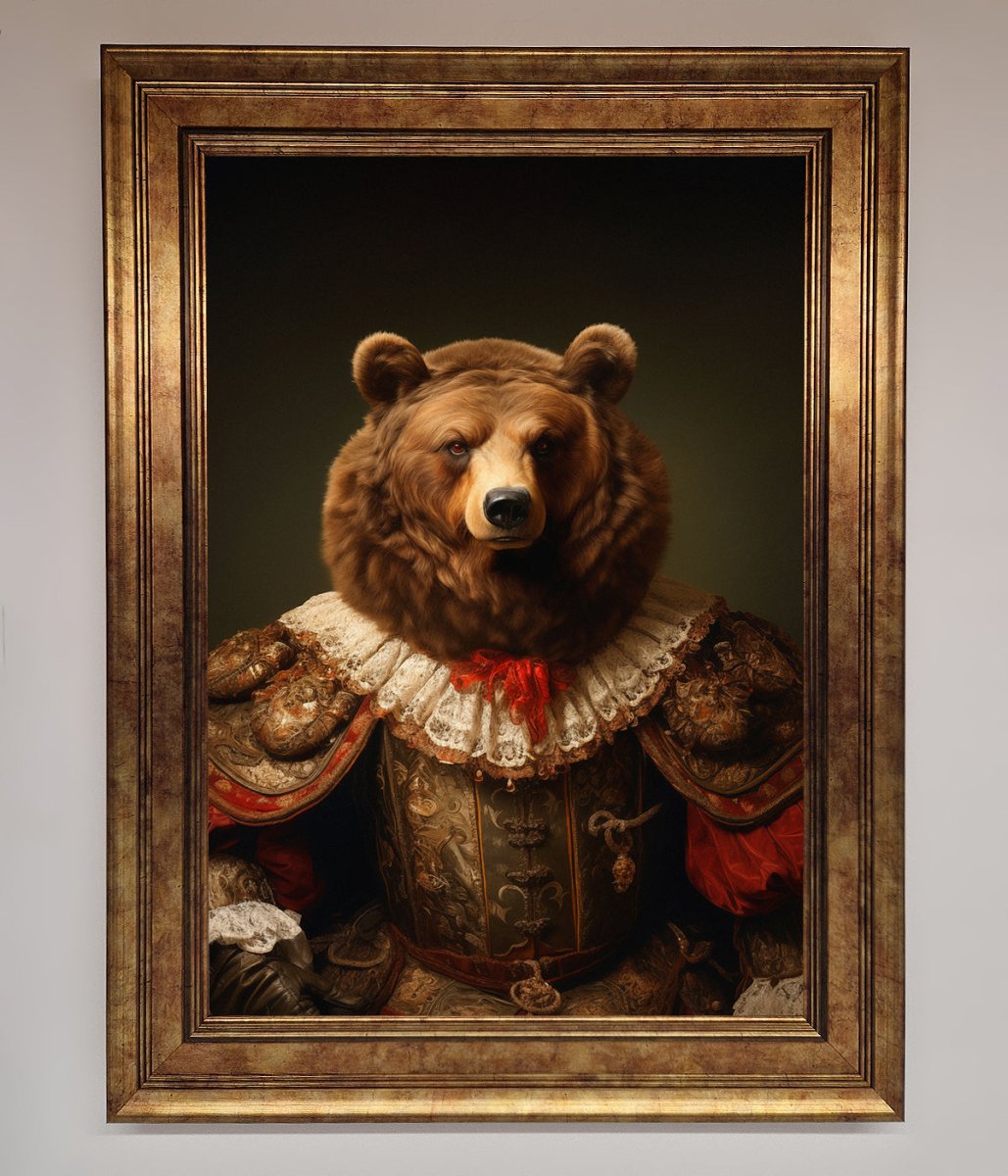 Rennaissance Bear Framed Poster - Zestio