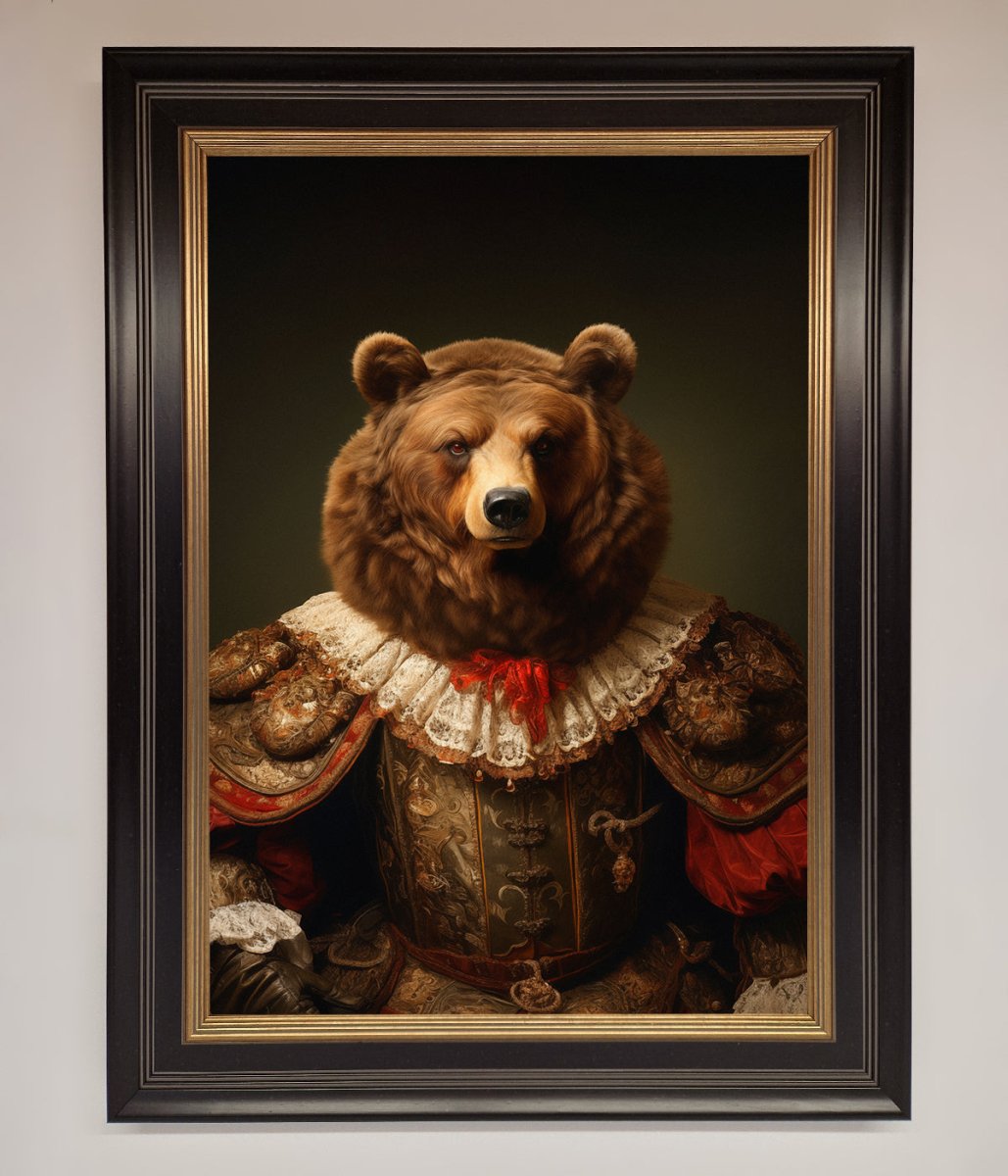 Rennaissance Bear Framed Poster - Zestio