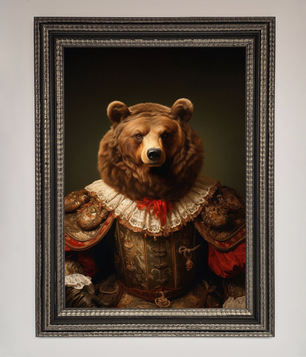 Rennaissance Bear Framed Poster - Zestio