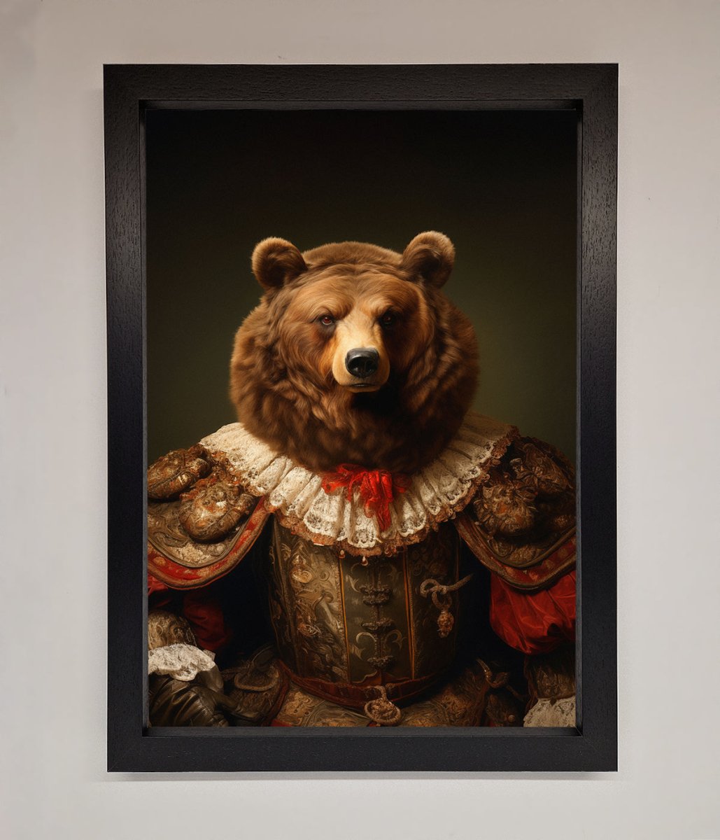 Rennaissance Bear Framed Poster - Zestio