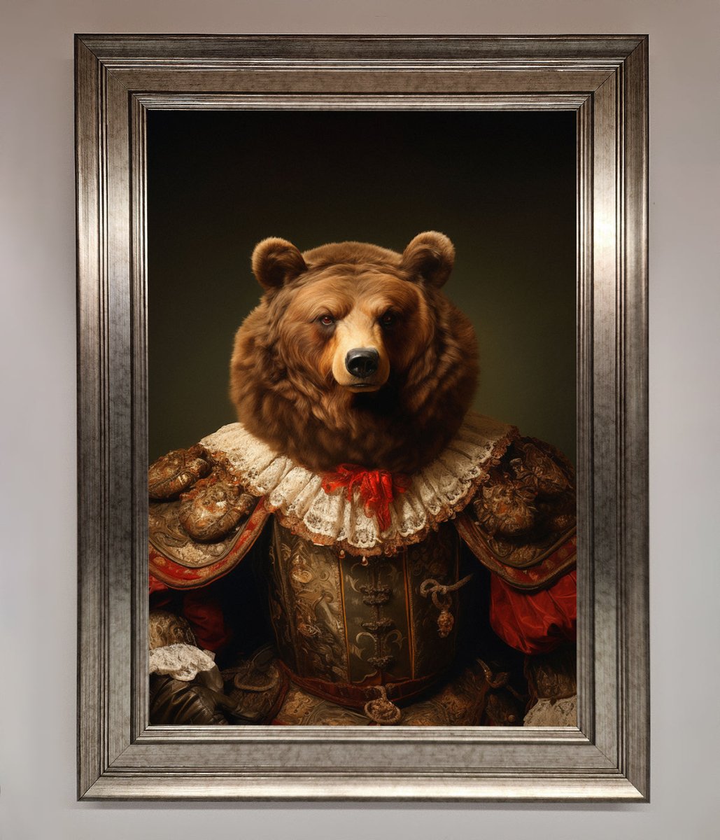 Rennaissance Bear Framed Poster - Zestio