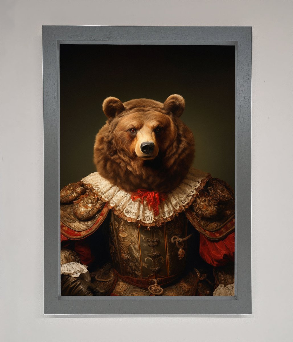 Rennaissance Bear Framed Poster - Zestio