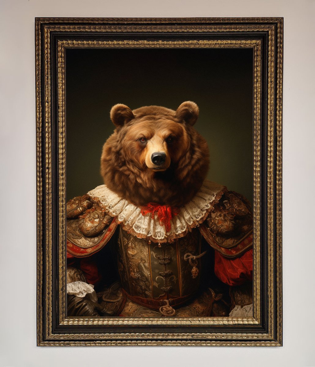 Rennaissance Bear Framed Poster - Zestio