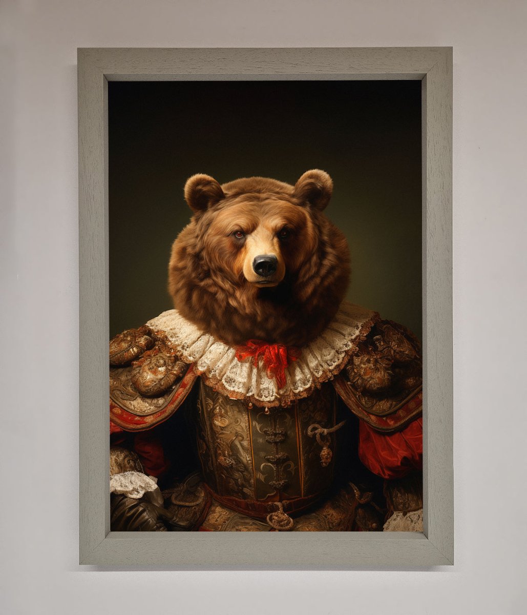 Rennaissance Bear Framed Poster - Zestio