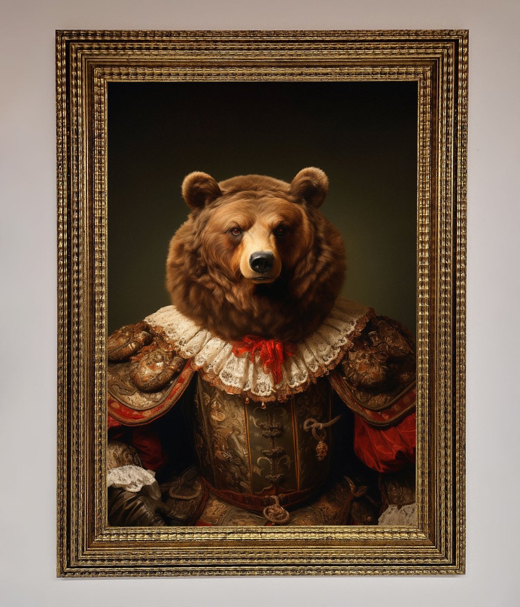 Rennaissance Bear Framed Poster - Zestio