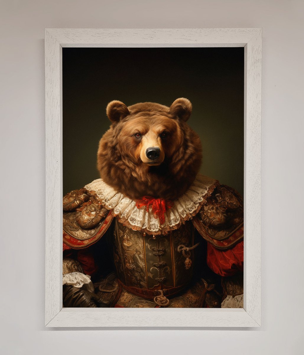 Rennaissance Bear Framed Poster - Zestio