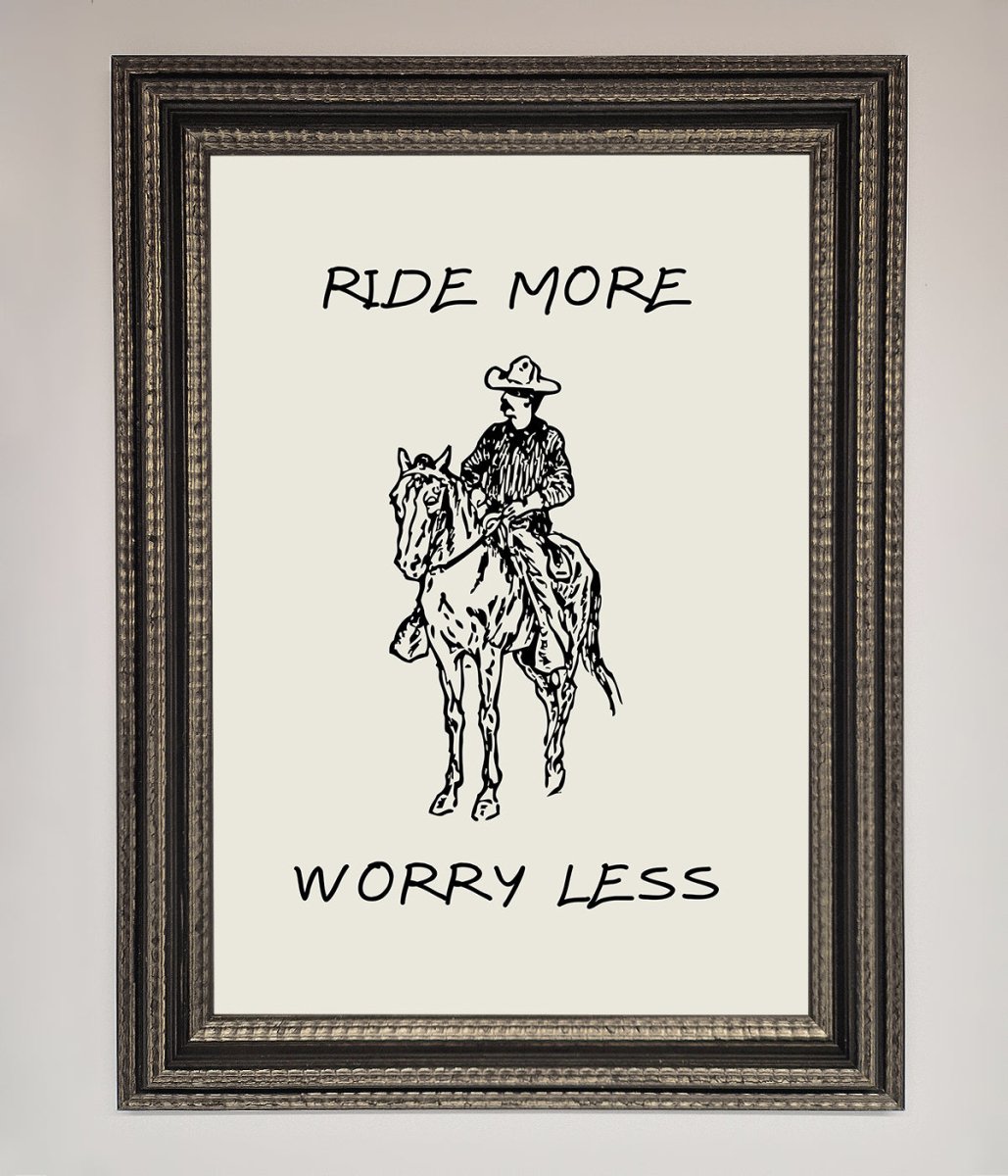 Ride More Worry Less Framed Wall Art - Zestio