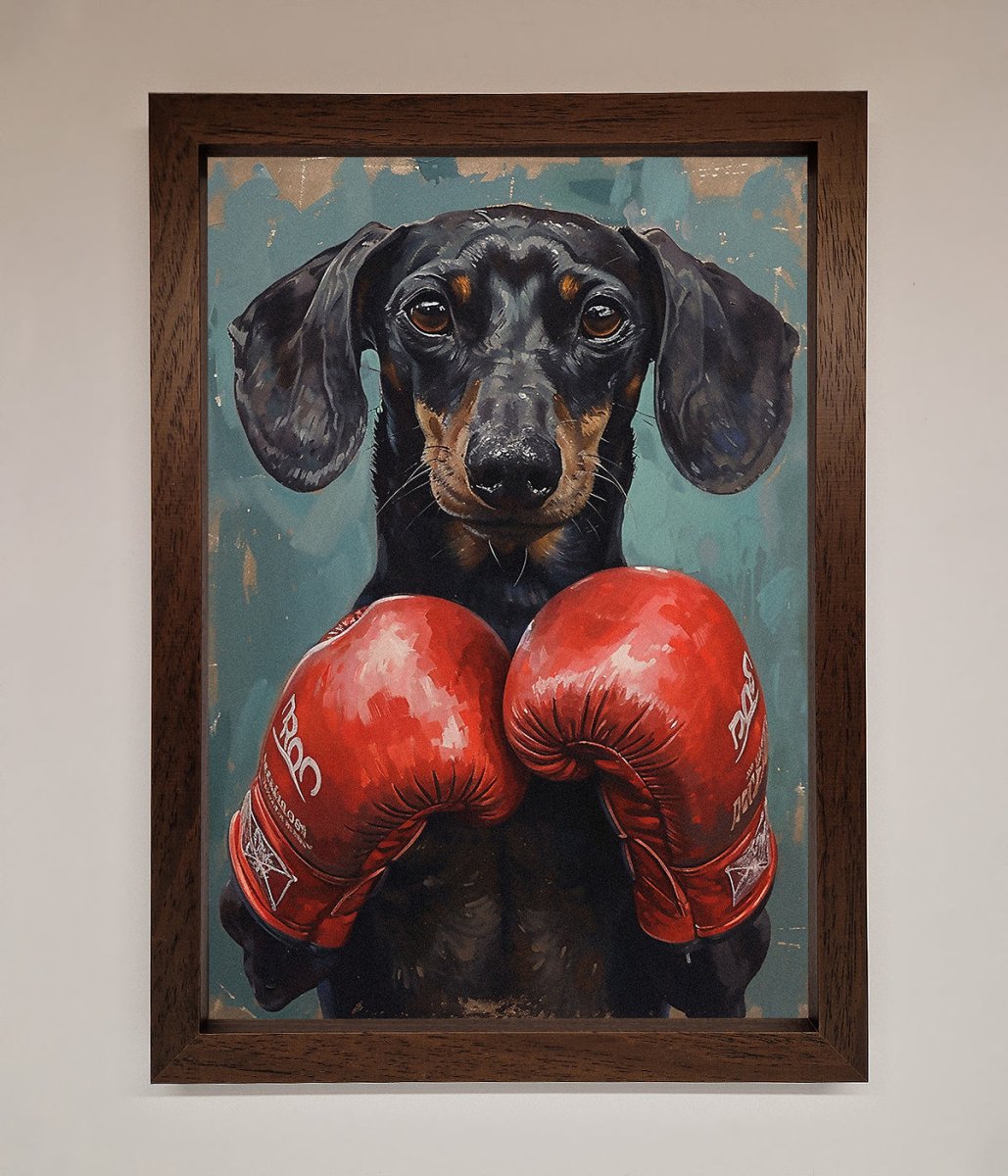 Sausage Dog Boxing Framed Print - Zestio