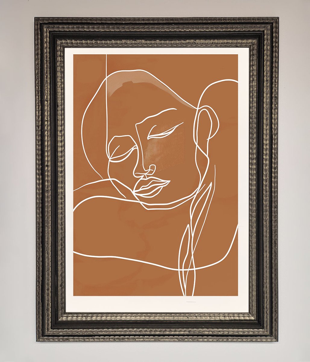 Sepia Lines Framed Wall Art - Zestio