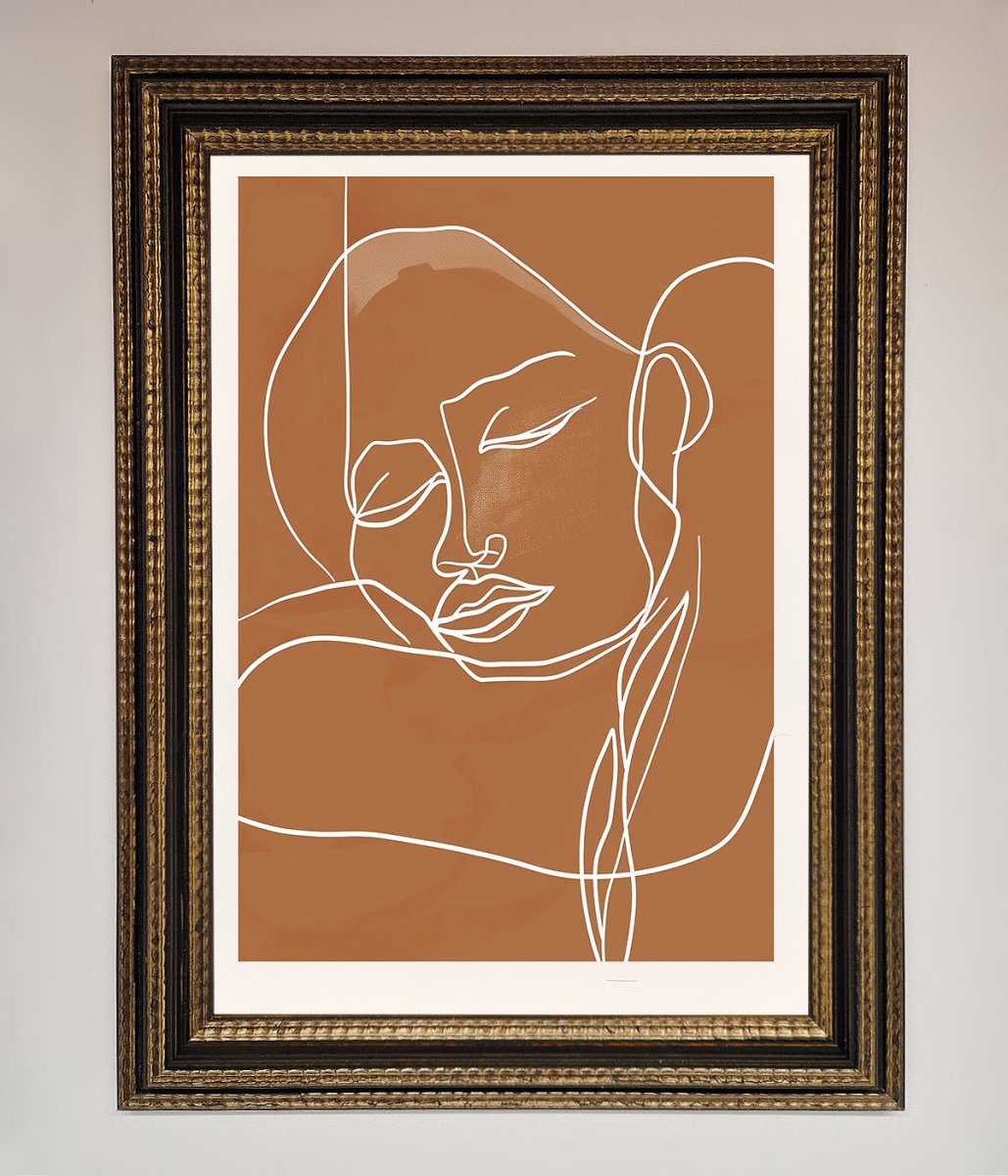 Sepia Lines Framed Wall Art - Zestio