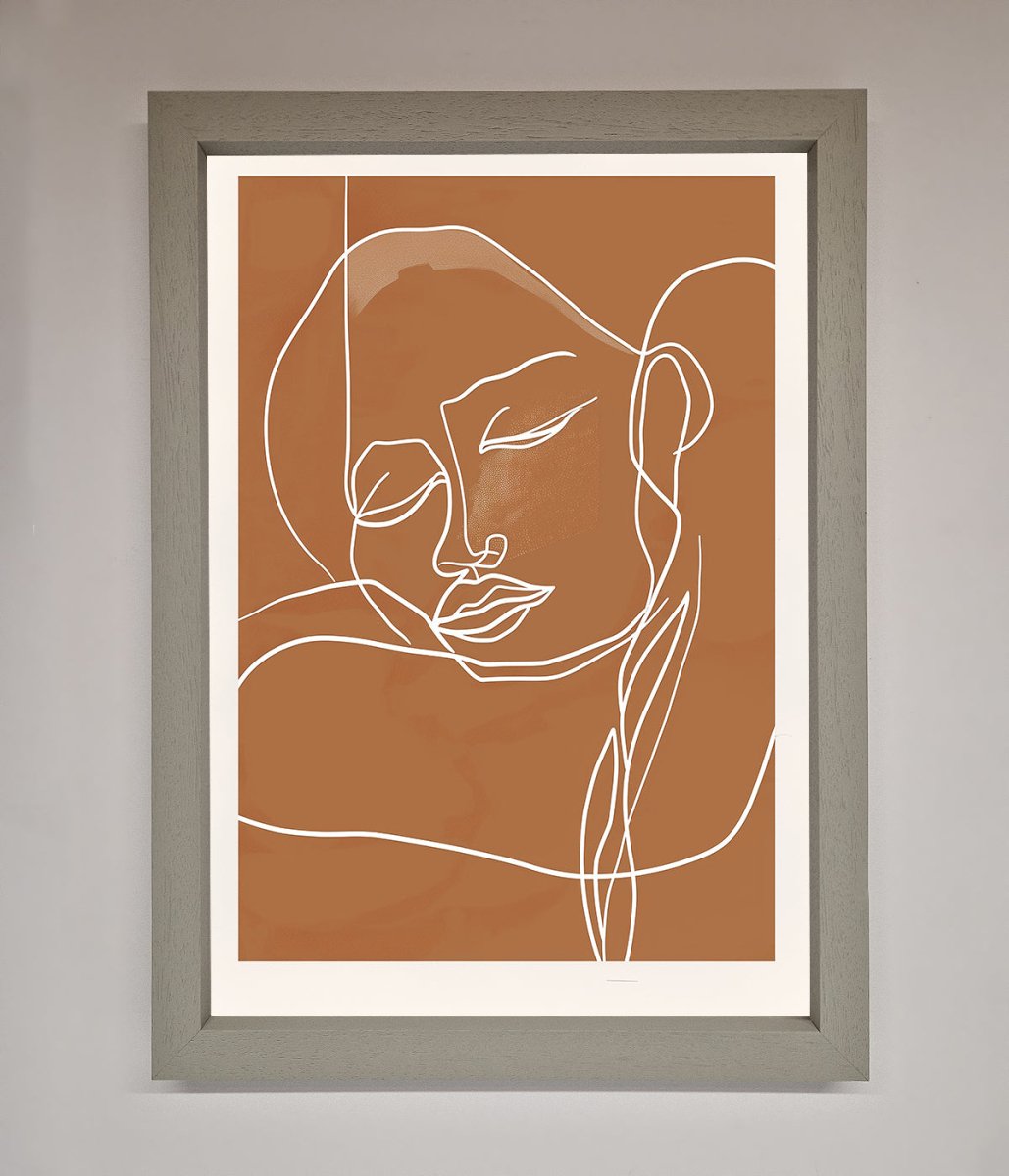Sepia Lines Framed Wall Art - Zestio
