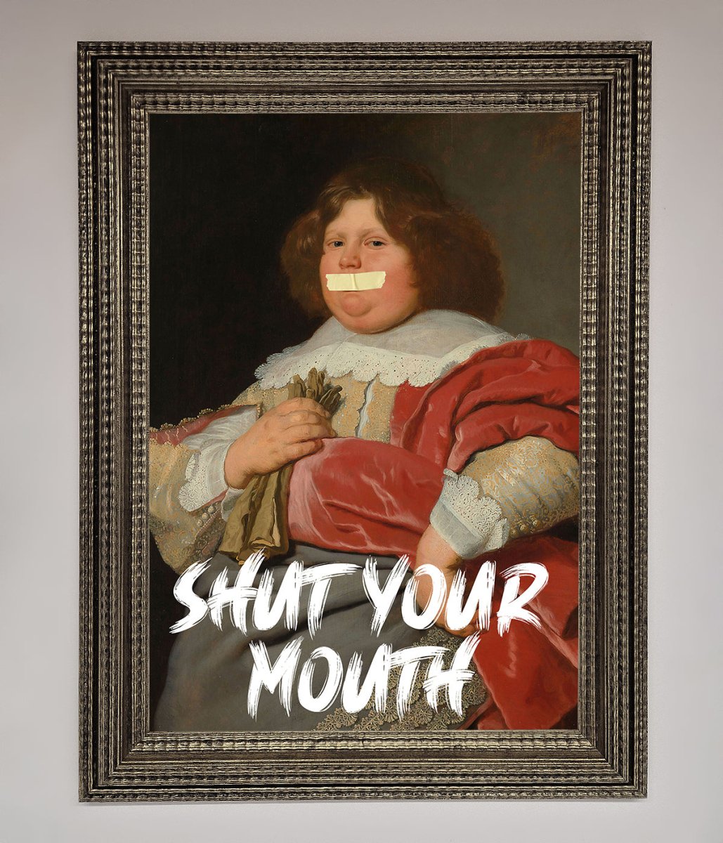 Shut Your Mouth Framed Print - Zestio