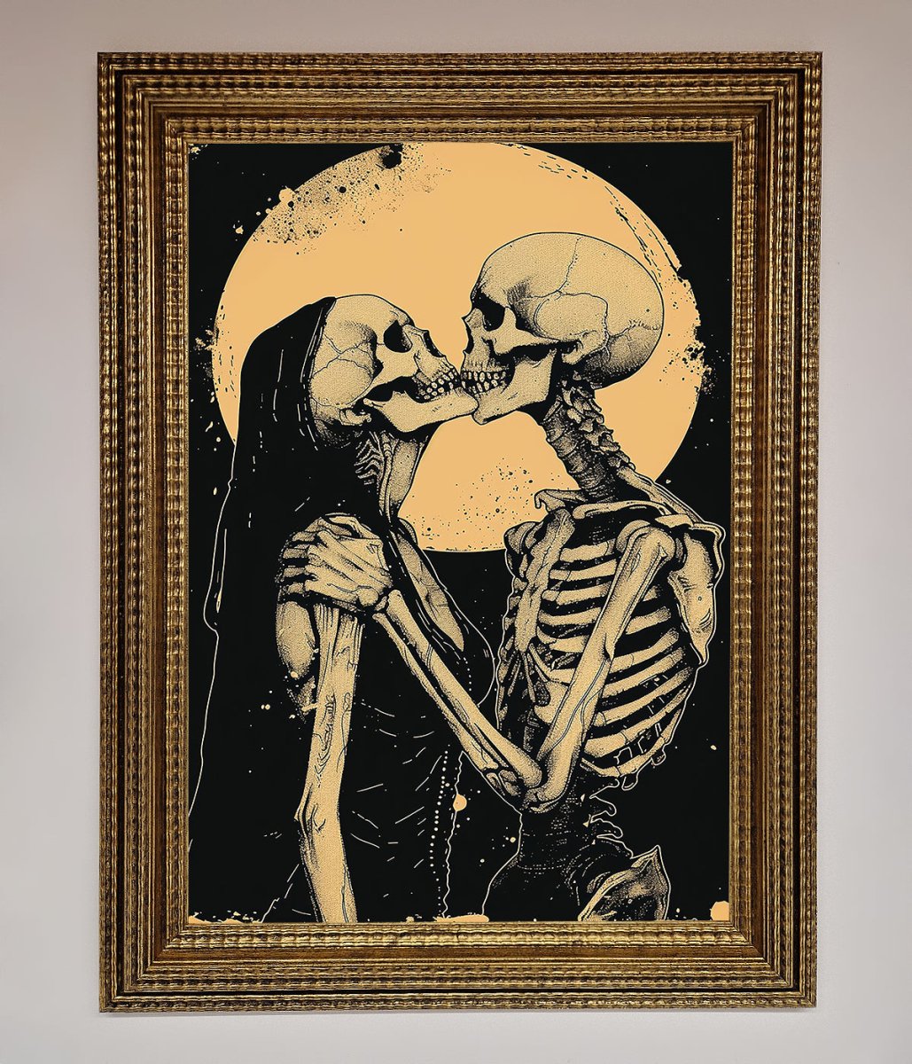 Skeleton Embrace Framed Poster - Zestio