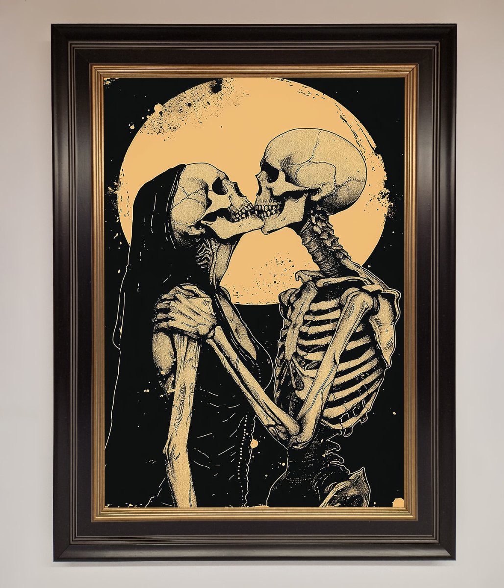 Skeleton Embrace Framed Poster - Zestio