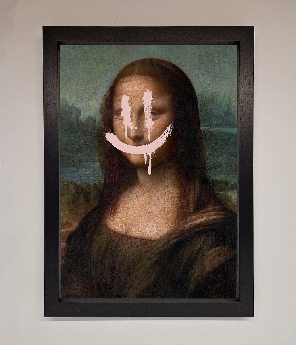 Smiley Mona Framed Poster - Zestio