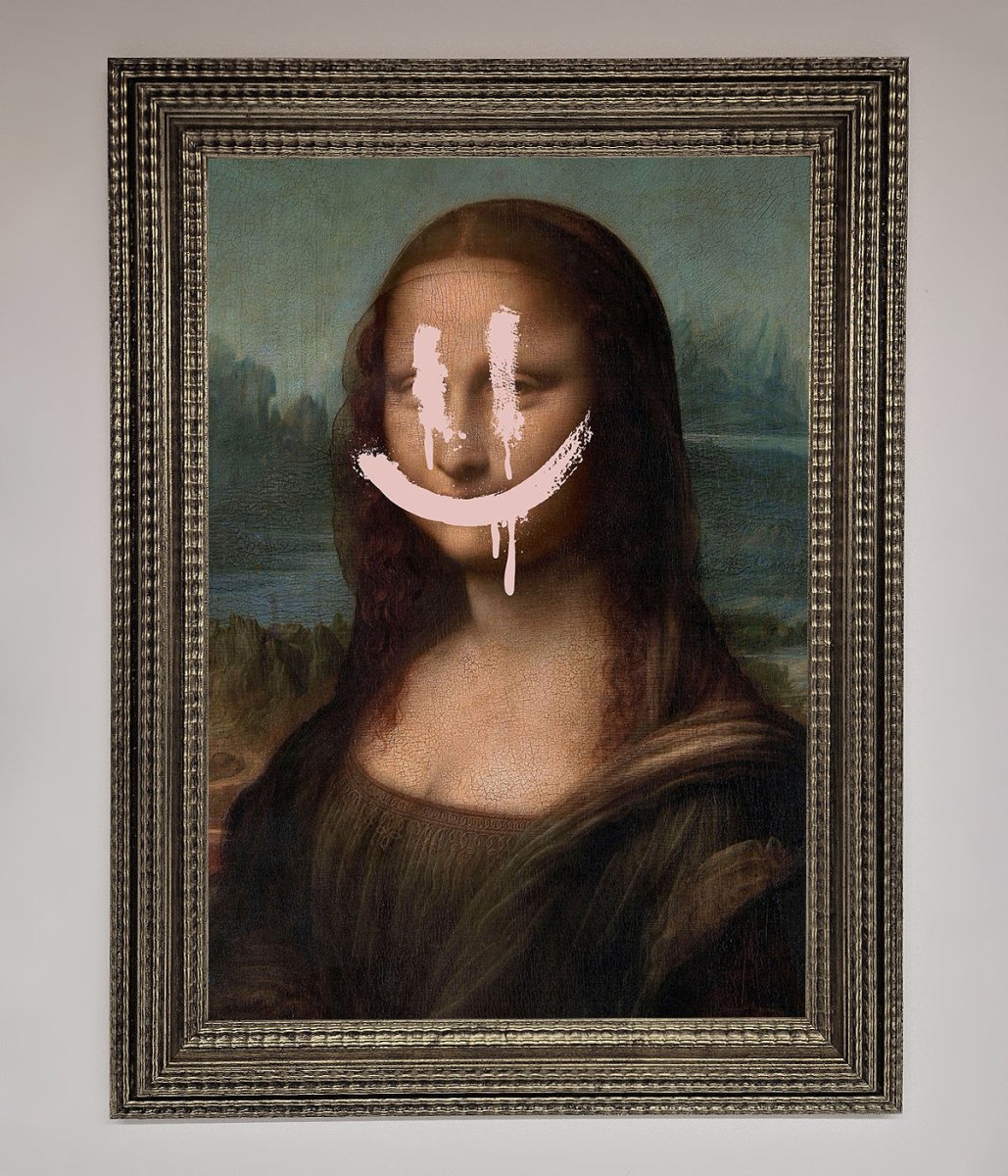 Smiley Mona Framed Poster - Zestio