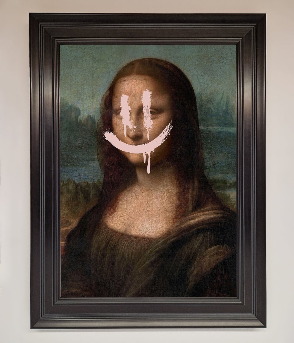 Smiley Mona Framed Poster - Zestio