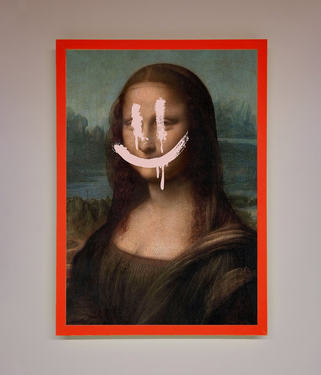 Smiley Mona Framed Poster - Zestio
