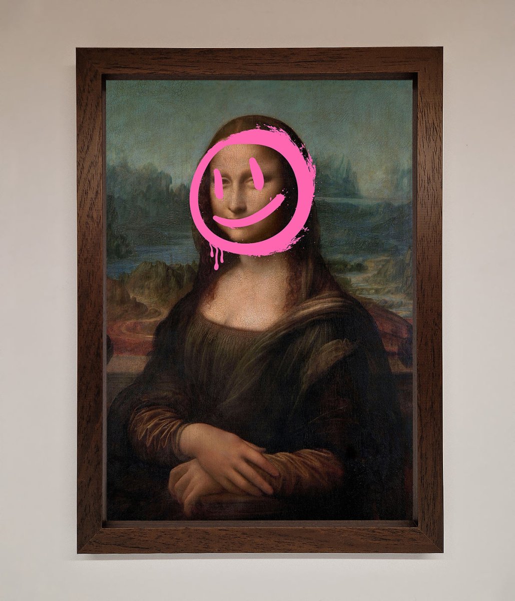 Smiley Mona Lisa Framed Print - Zestio