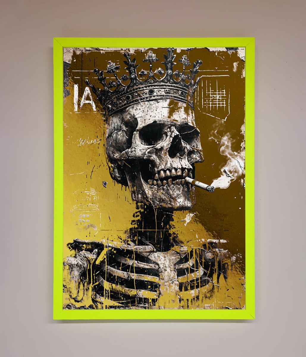 Smoking King Skull Foil Print - Zestio