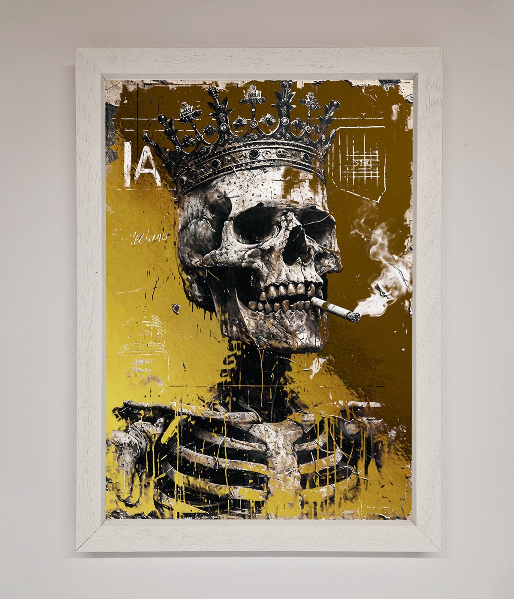 Smoking King Skull Foil Print - Zestio