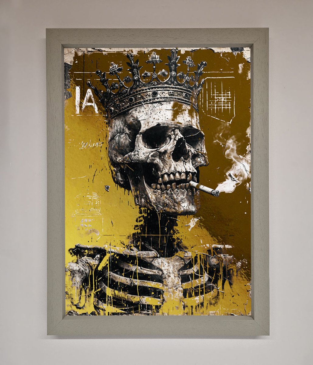 Smoking King Skull Foil Print - Zestio