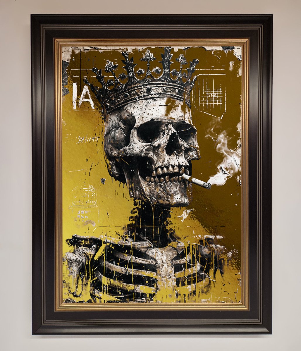 Smoking King Skull Foil Print - Zestio
