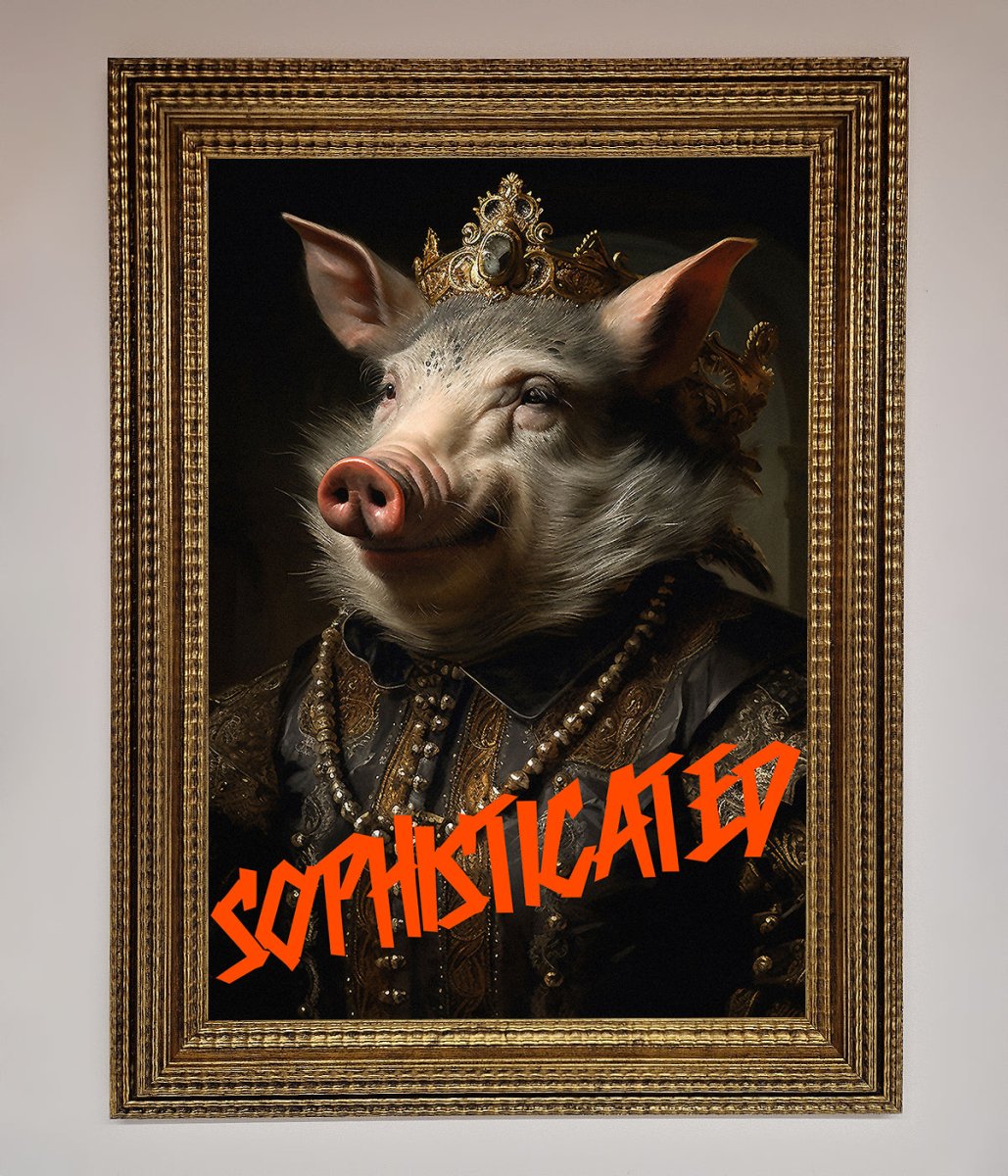 Sophisticated Pig Framed Wall Art - Zestio
