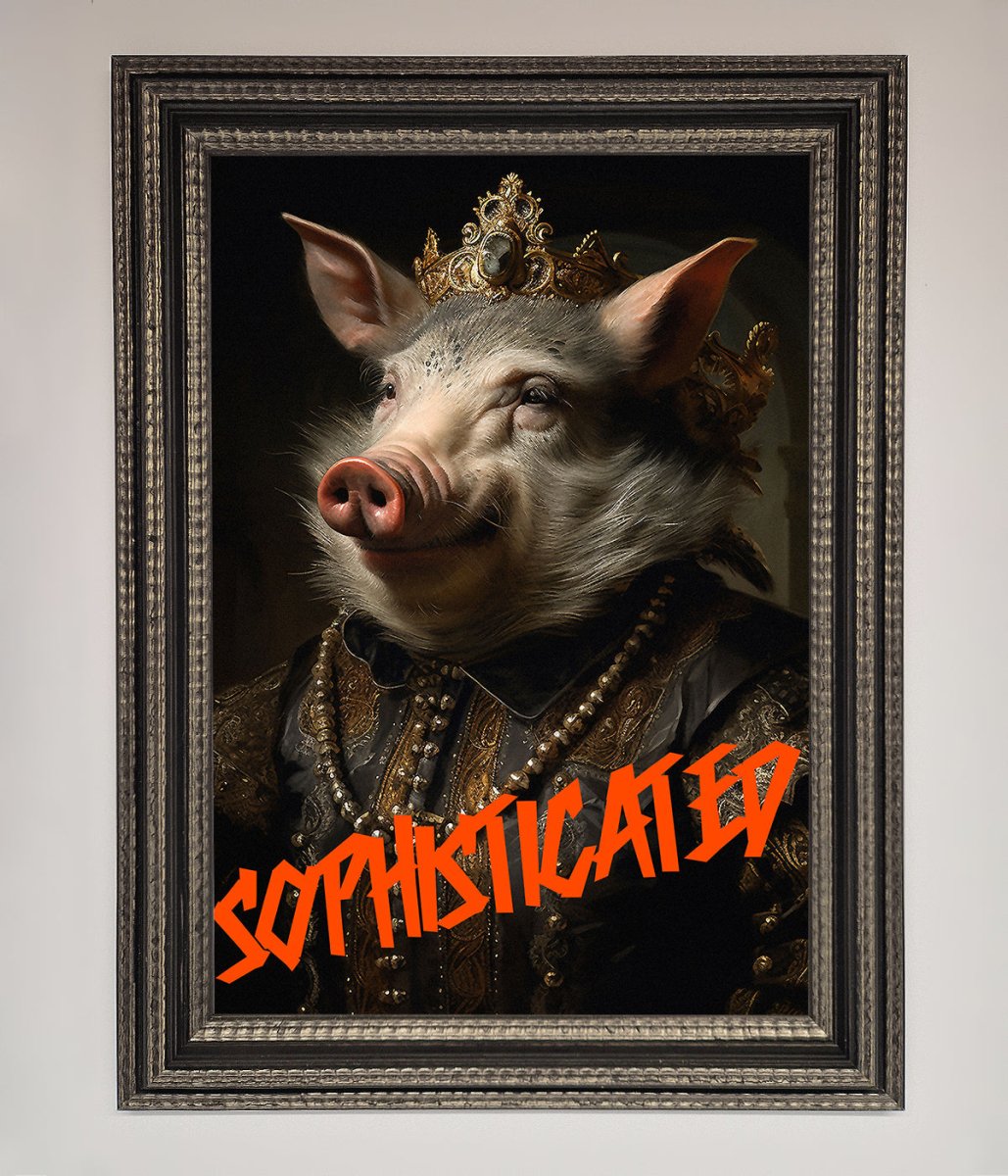 Sophisticated Pig Framed Wall Art - Zestio