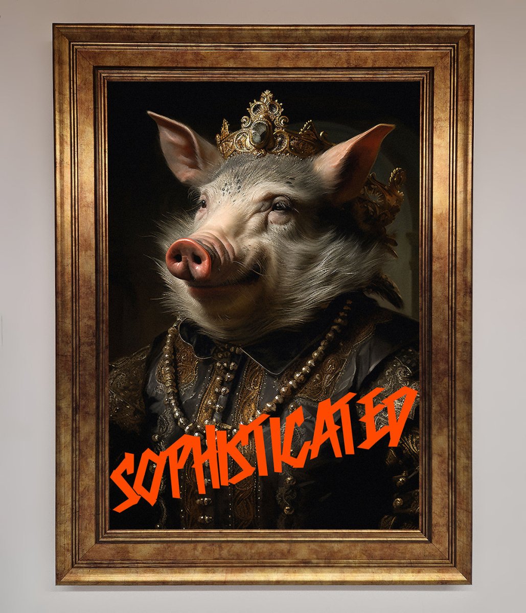 Sophisticated Pig Framed Wall Art - Zestio