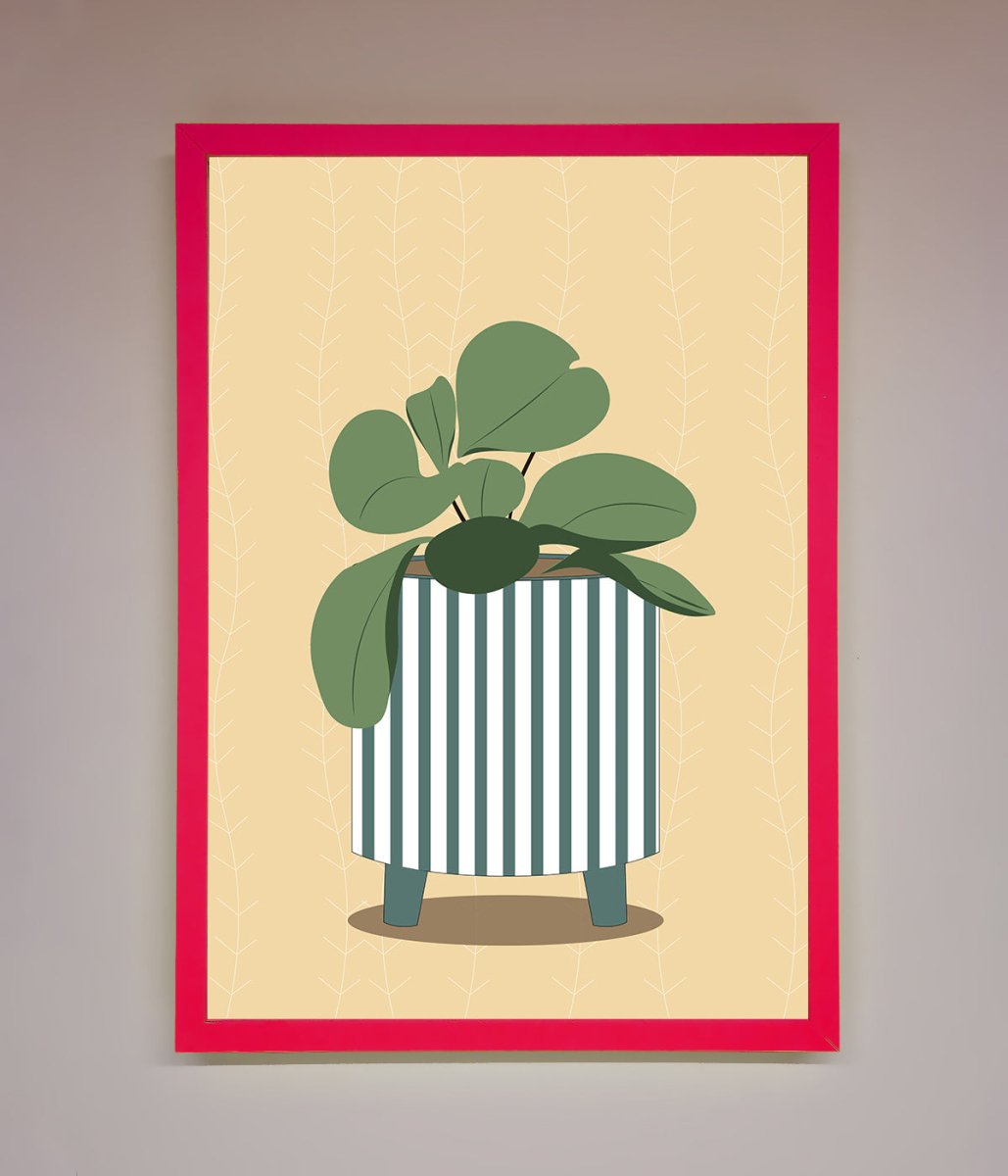 Striped Potted Plant Framed Wall Art - Zestio