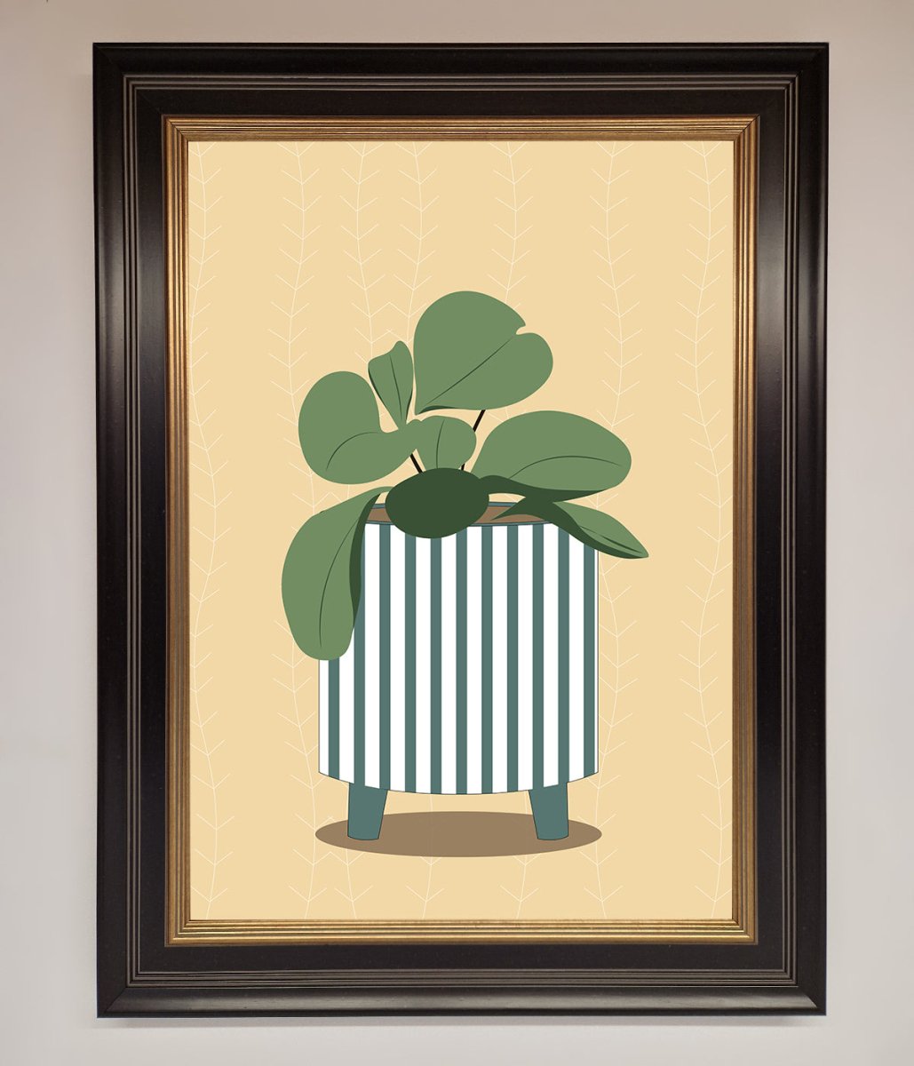 Striped Potted Plant Framed Wall Art - Zestio