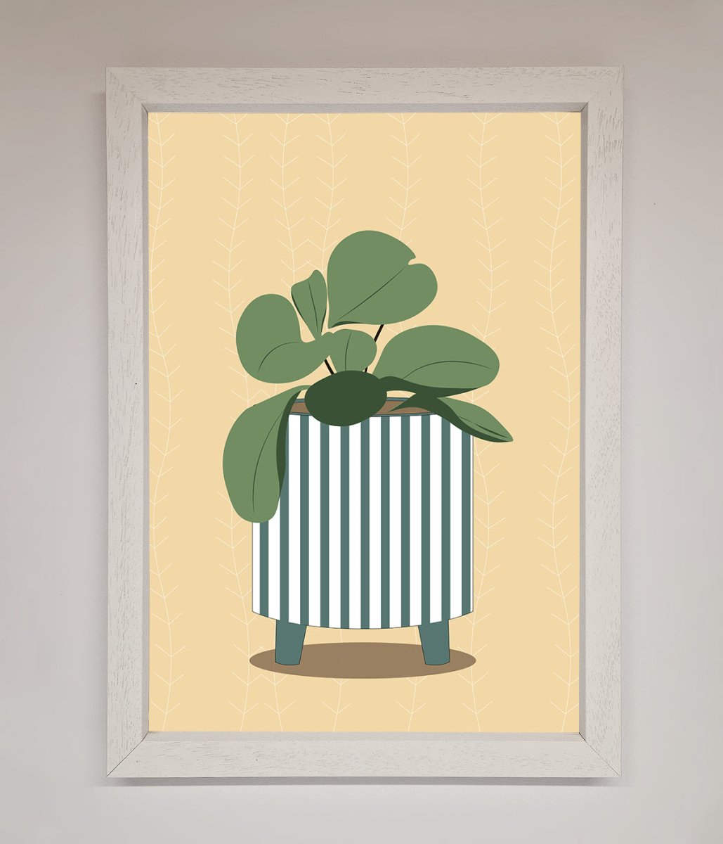 Striped Potted Plant Framed Wall Art - Zestio