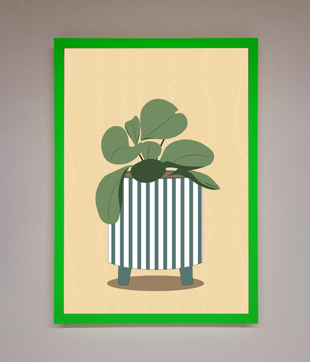 Striped Potted Plant Framed Wall Art - Zestio