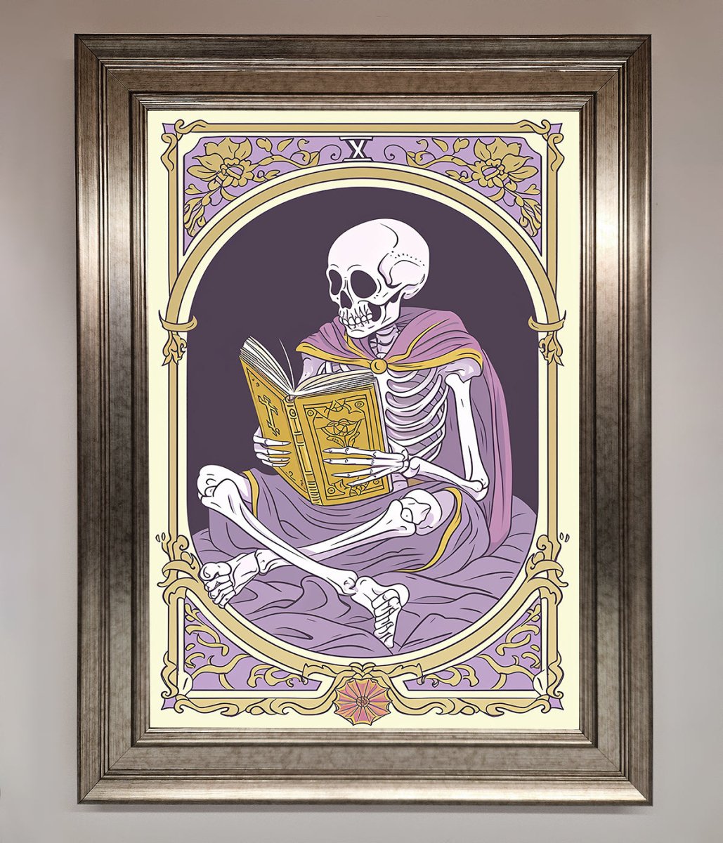 Tarot Skeleton Reader Framed Print - Zestio