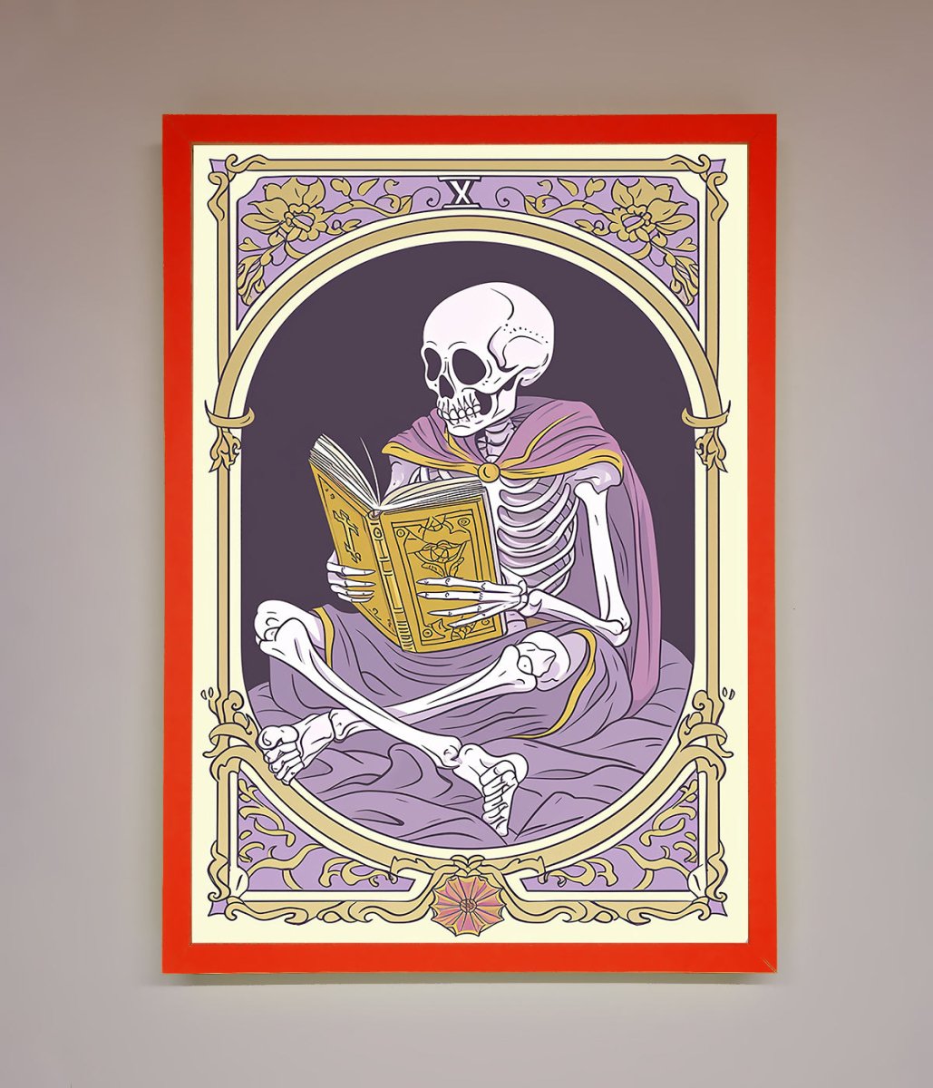 Tarot Skeleton Reader Framed Print - Zestio