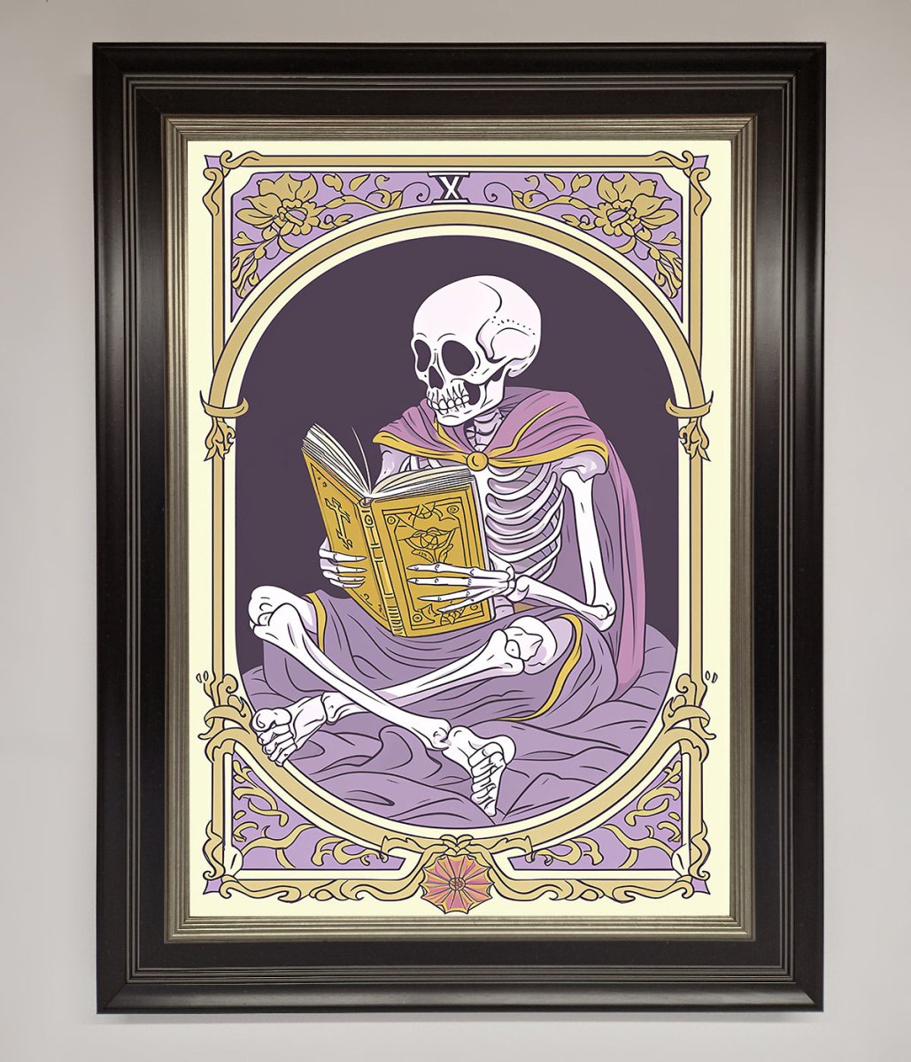 Tarot Skeleton Reader Framed Print - Zestio