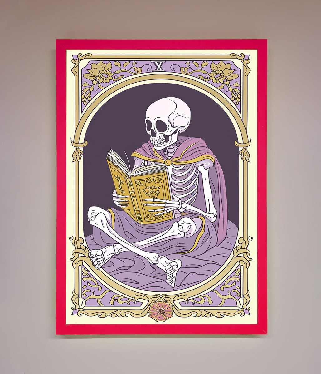 Tarot Skeleton Reader Framed Print - Zestio