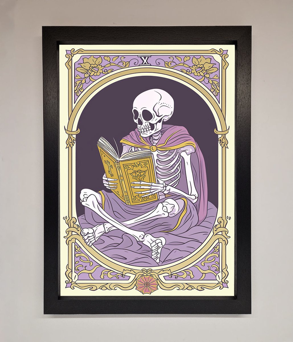 Tarot Skeleton Reader Framed Print - Zestio