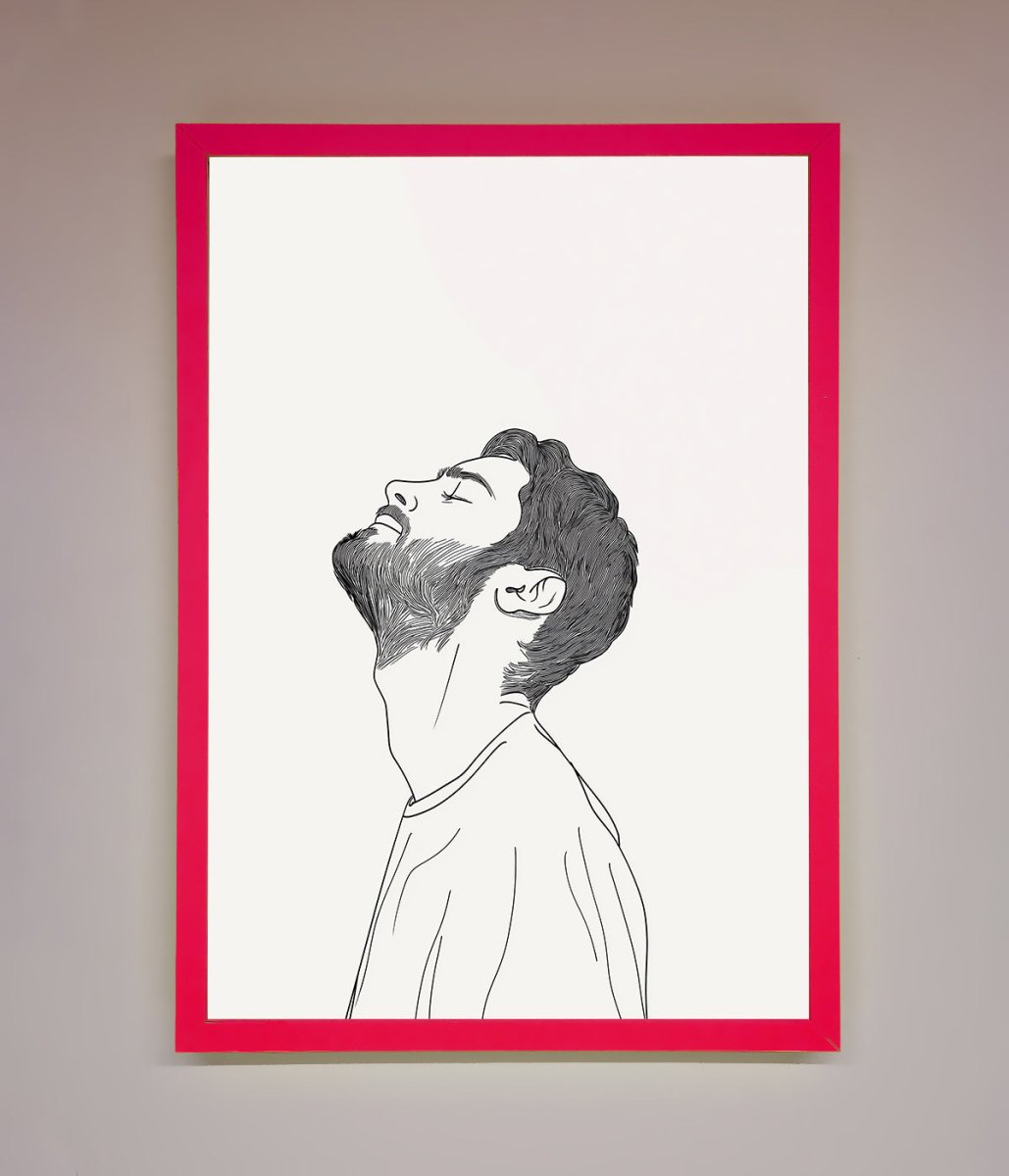 The Man In The Morning Line Art Framed Print - Zestio