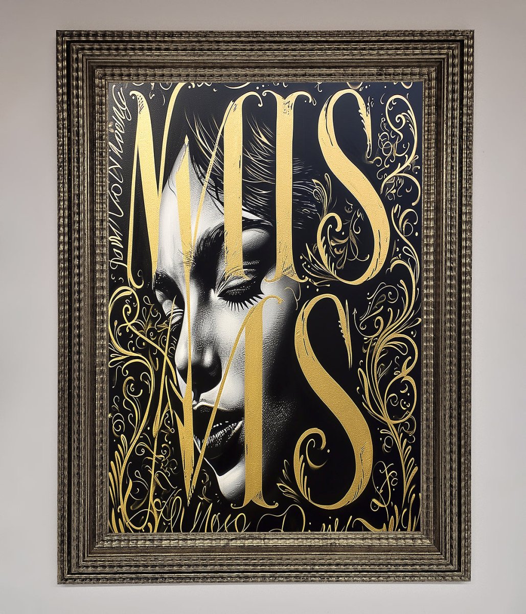 Typography Queen Framed Poster - Zestio