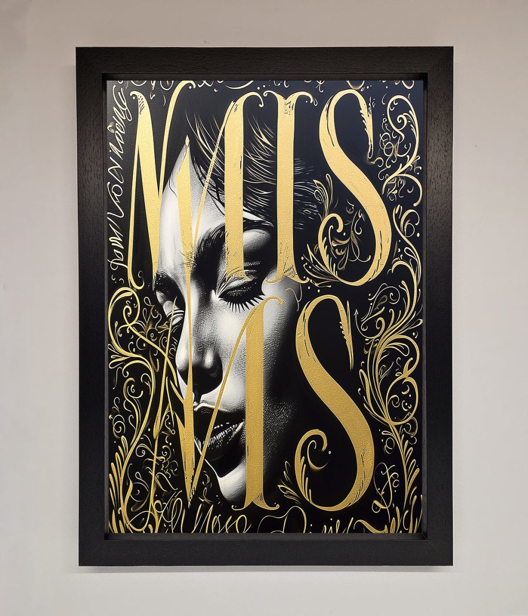 Typography Queen Framed Poster - Zestio