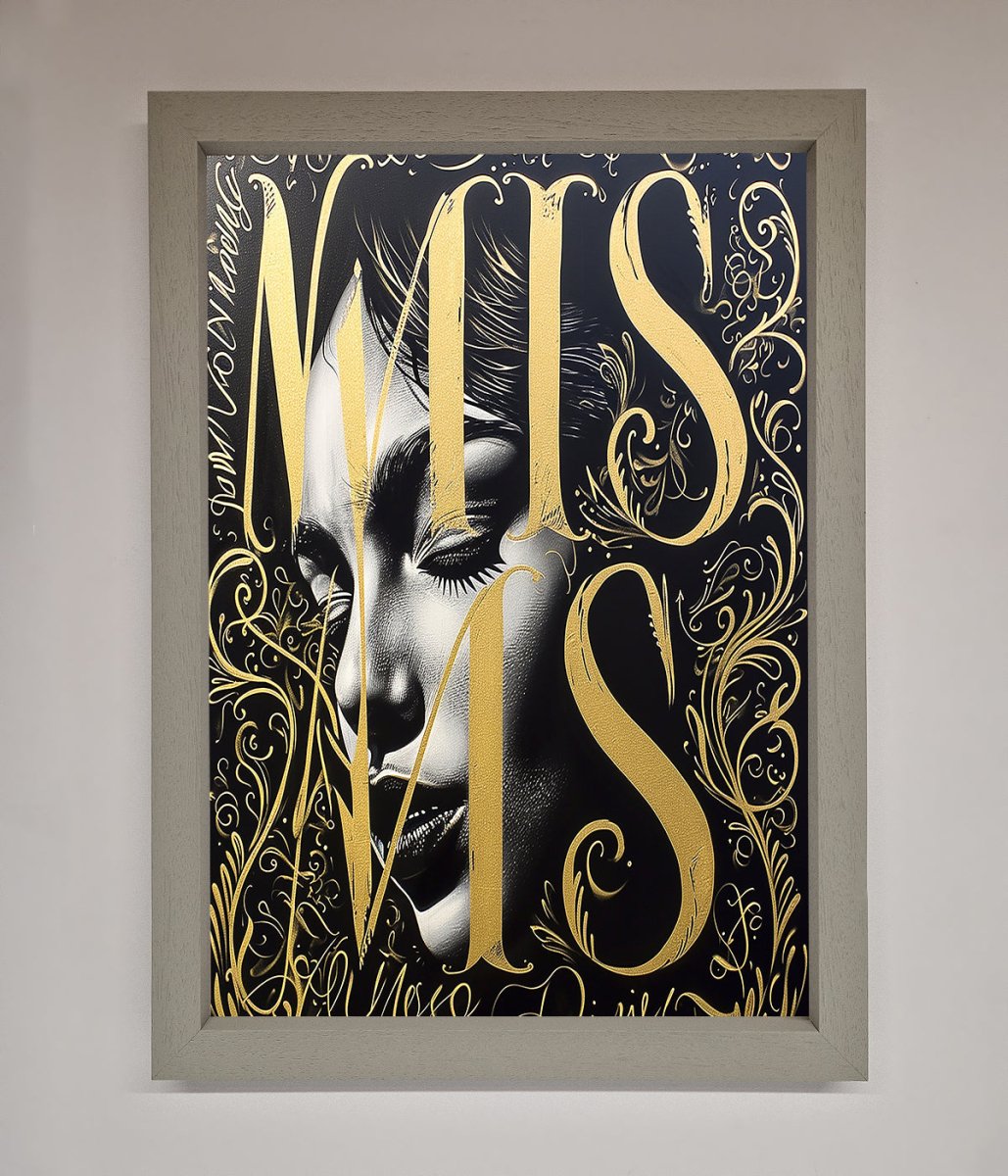 Typography Queen Framed Poster - Zestio
