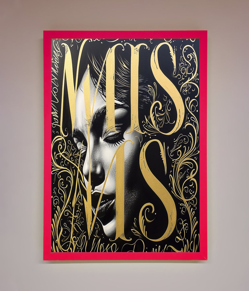 Typography Queen Framed Poster - Zestio