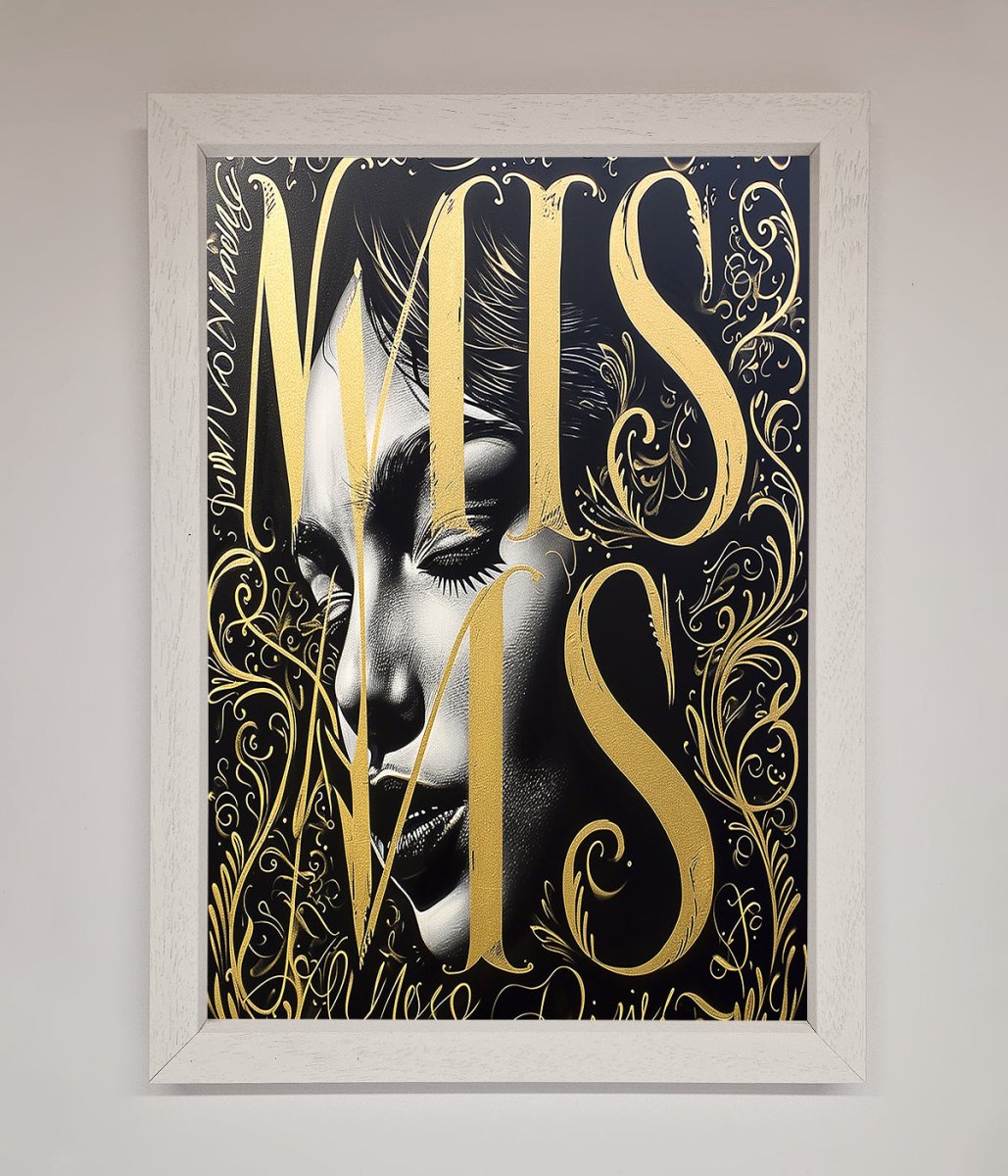 Typography Queen Framed Poster - Zestio